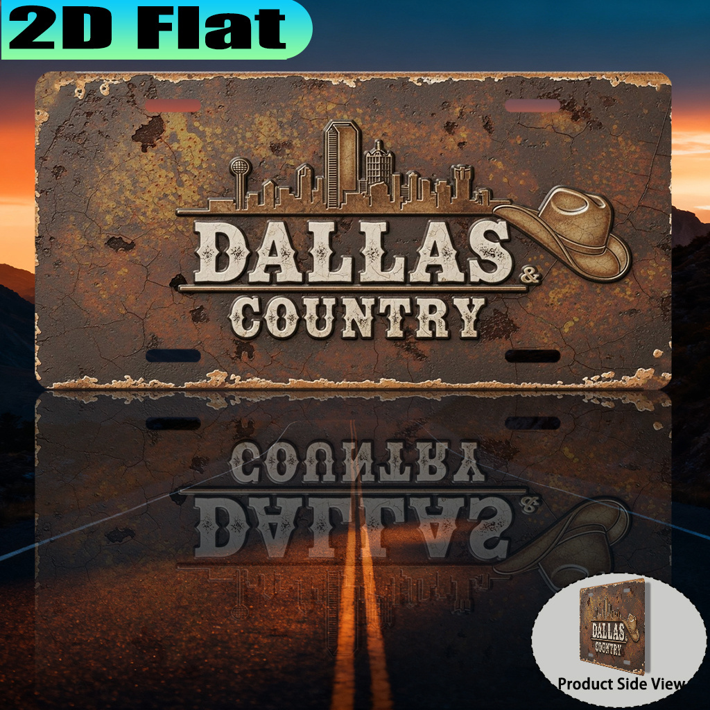 Home Decor Dallas - 2D Flat Dallas & Country Cowboy