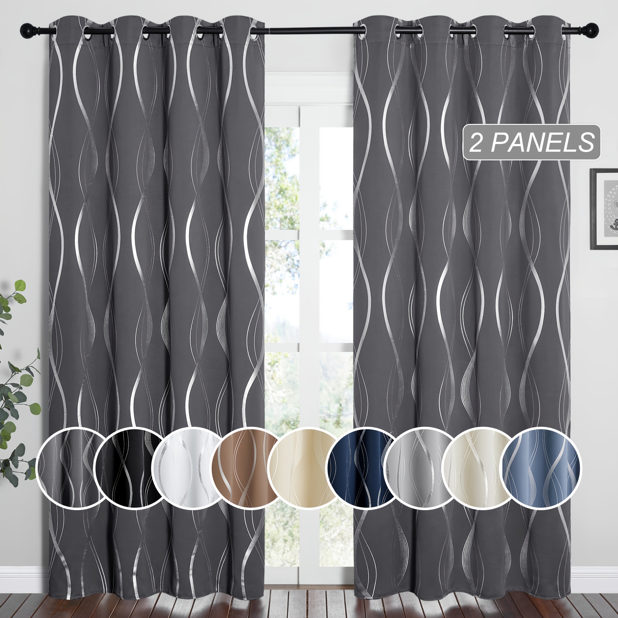 Blackout Curtains - Blackout Curtains 2 Panels Set for