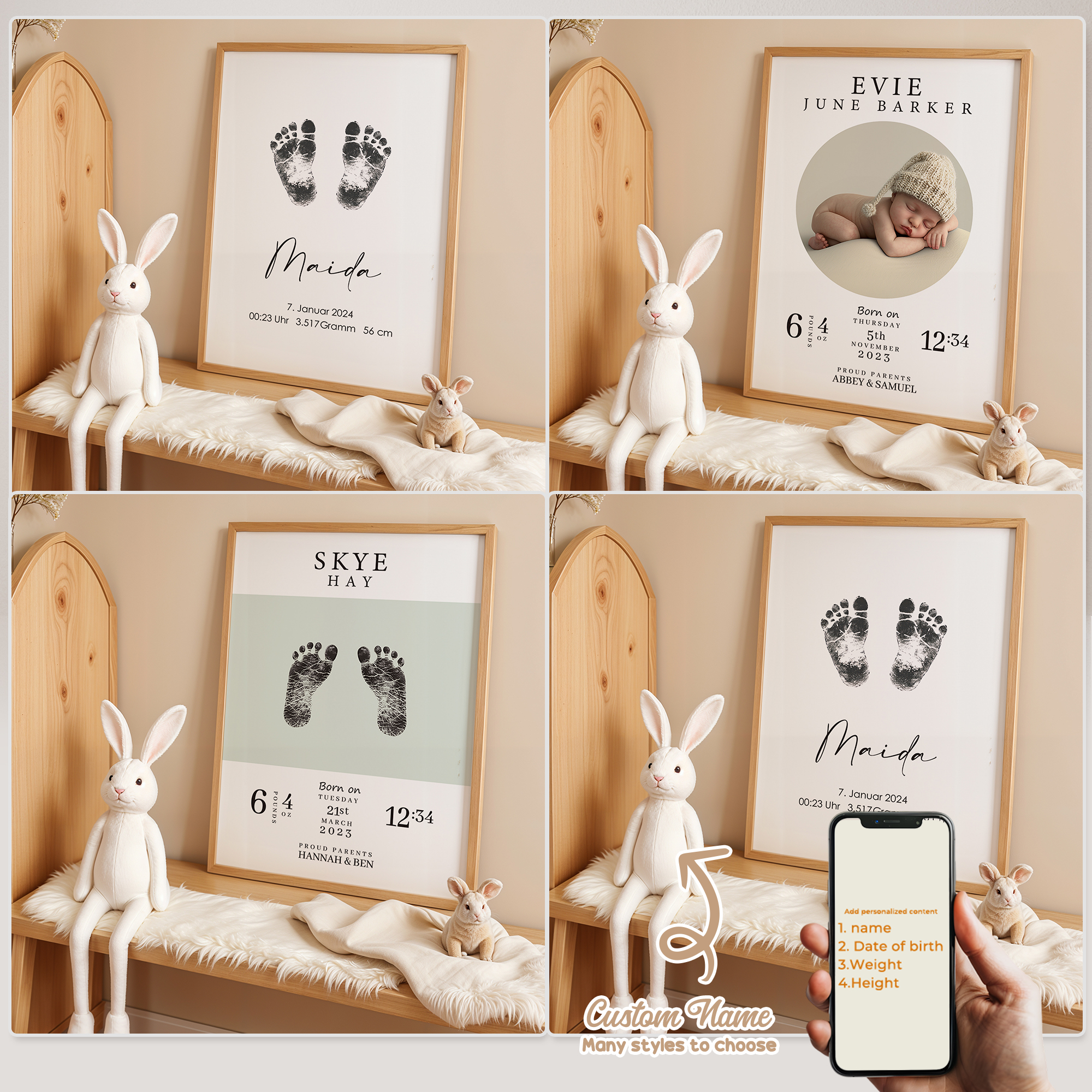 Home Decor Wall Pictures - Personalized Custom Name Children's Birthday Gift