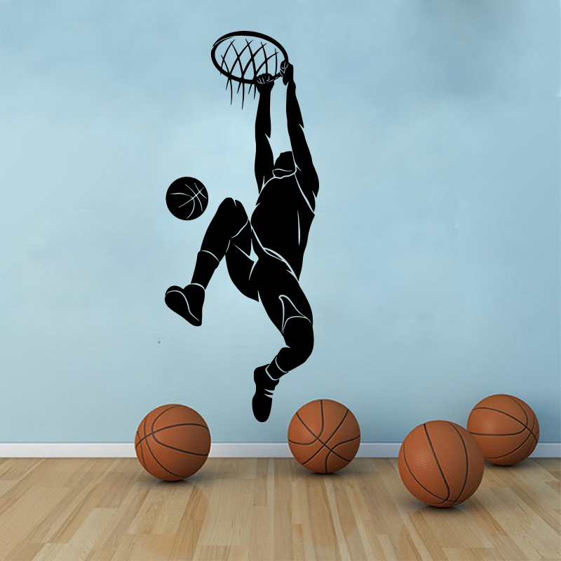 Home Decor Vinyl Flooring - Large Slam Dunk Basketball Wall Sticker