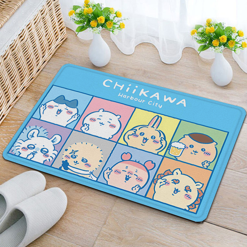 Flooring Home Decor - Anime Chiikawas Flannel Carpets Anime Anti-slip