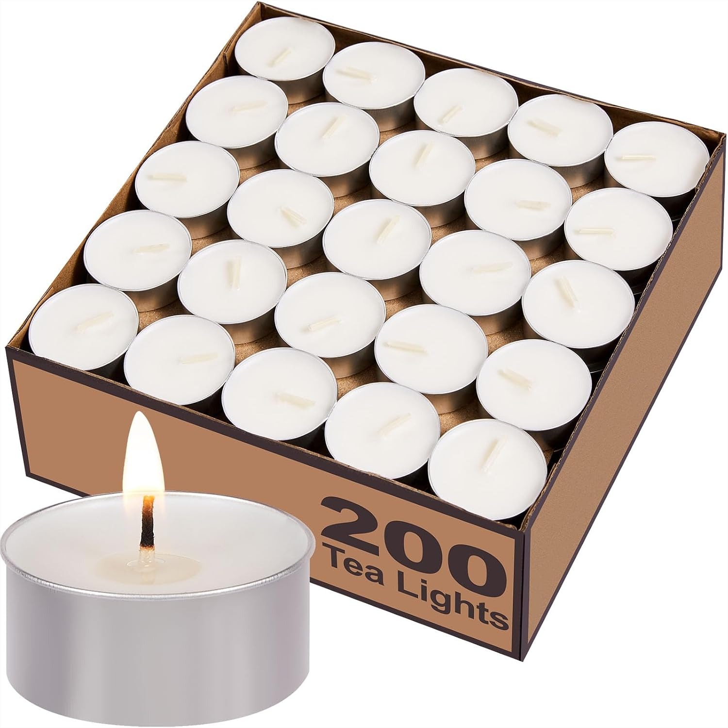 Home Decor Product - Tea Lights Candles Bulk 200 Pack