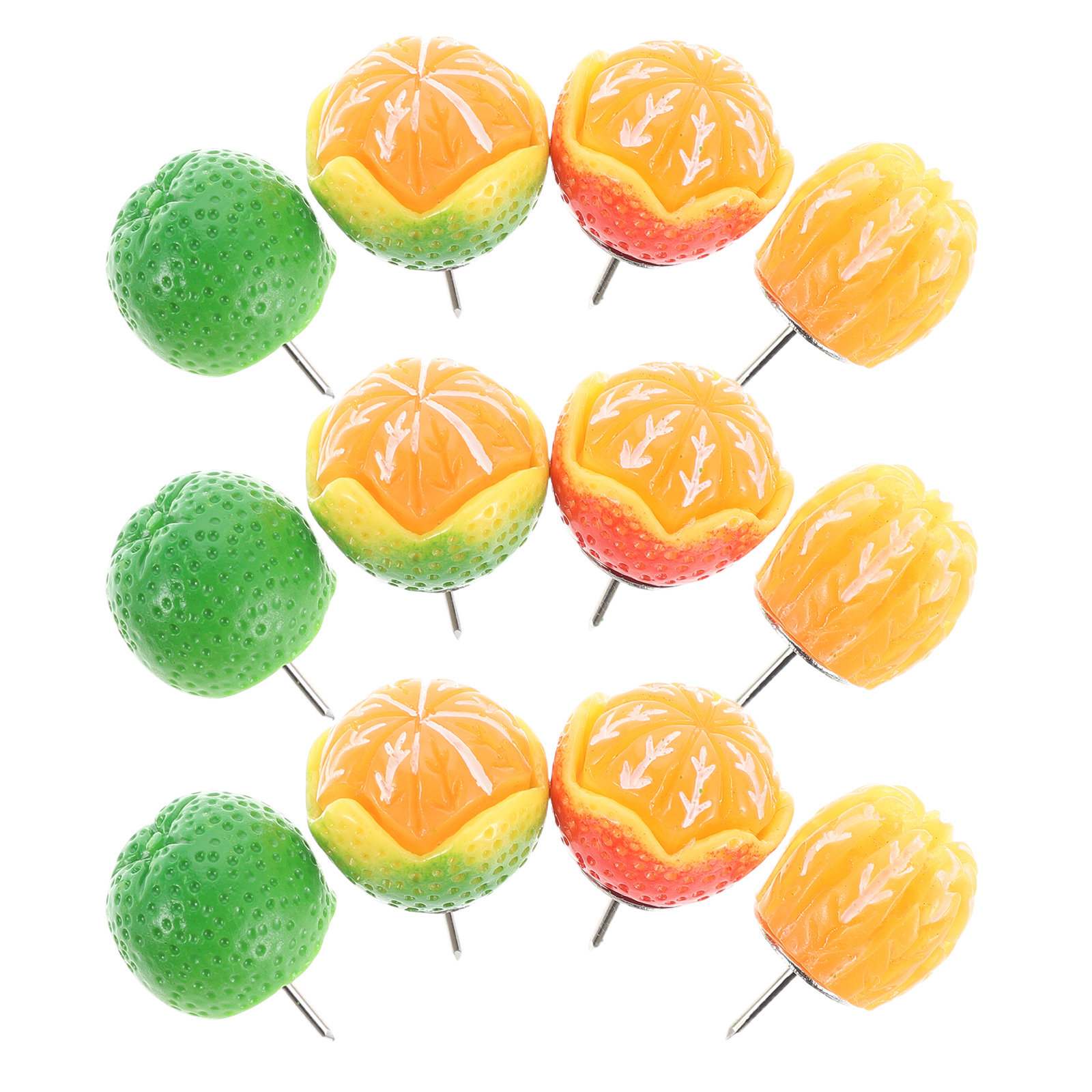 Home Decor Orange - 15Pcs Fruit Thumb Tacks Creative Orange