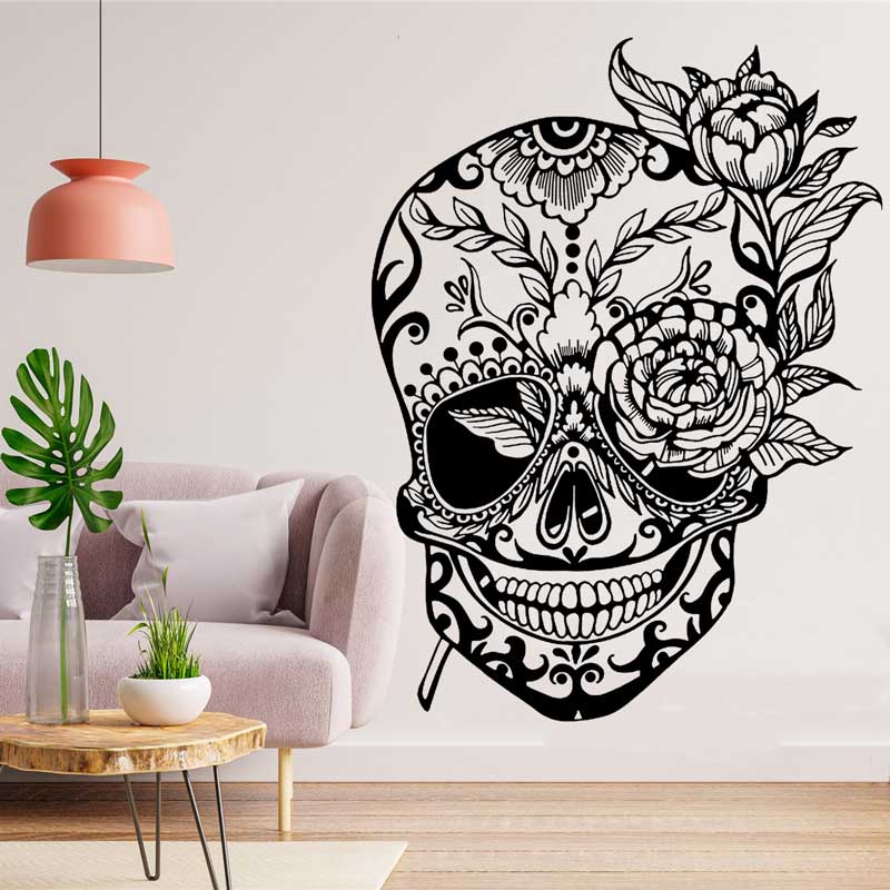 Home Decor Vinyl Flooring - Day of the Dead sugar skull