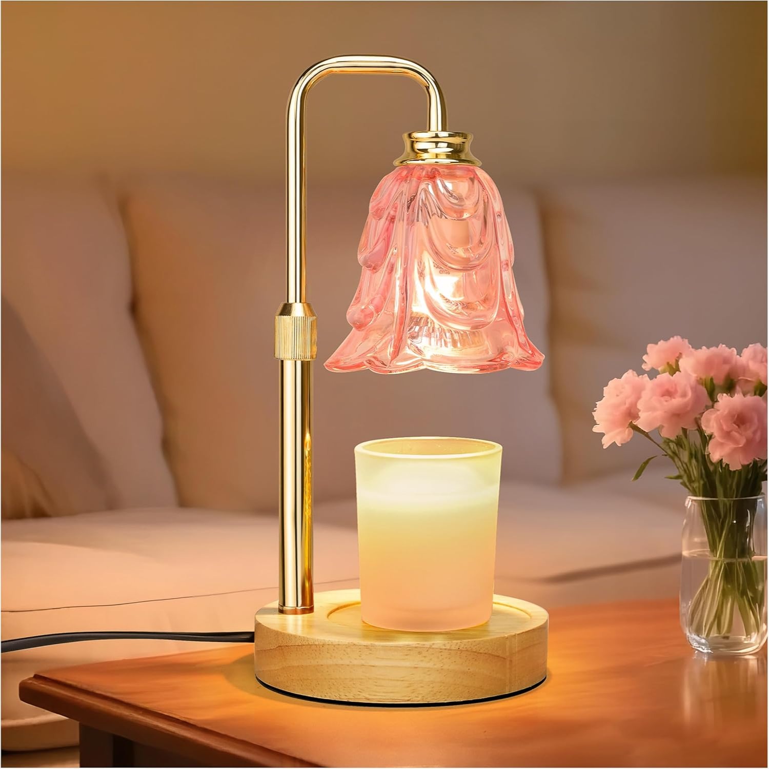 Home Decor Product - Pink Tulip Candle Warmer Lamp with