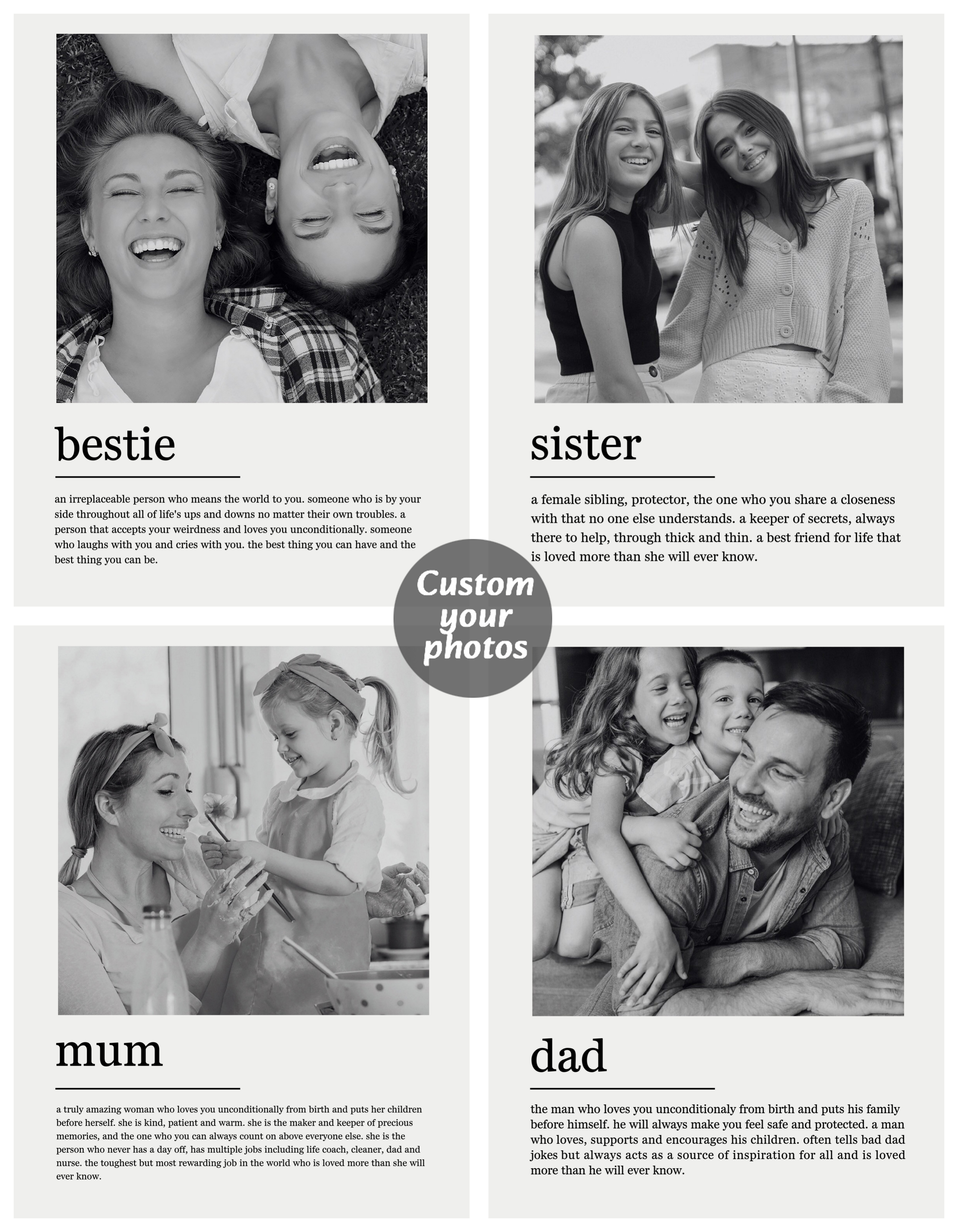 Home Decor Wall Pictures - Custom Family Photo Canvas Painting Personalized