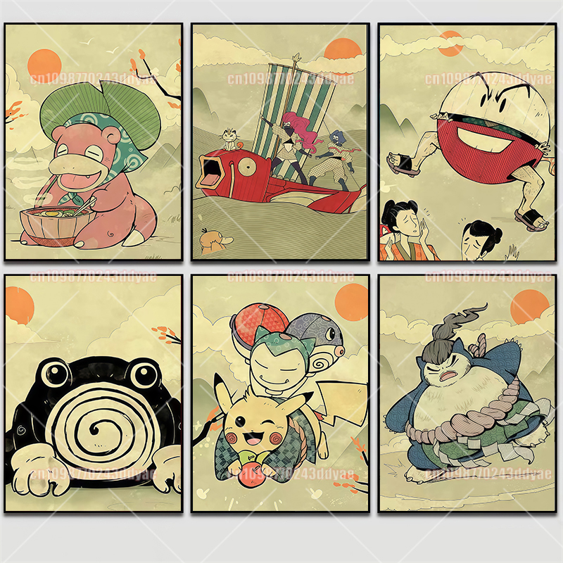 Classic Pokemon Canvas Paintin - Home Decor Wall Pictures 评论和价格