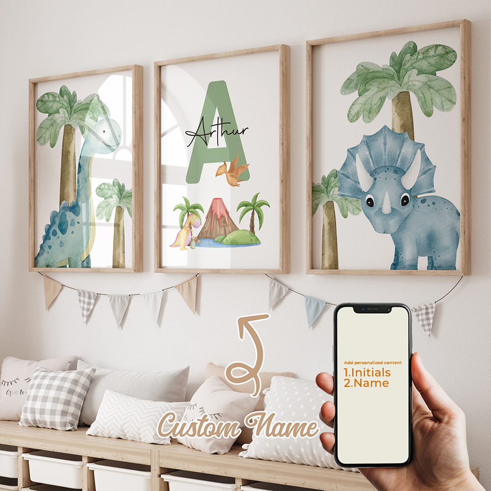 3pcs Personalized Custom Name  - Home Decor Wall Pictures 评论和价格