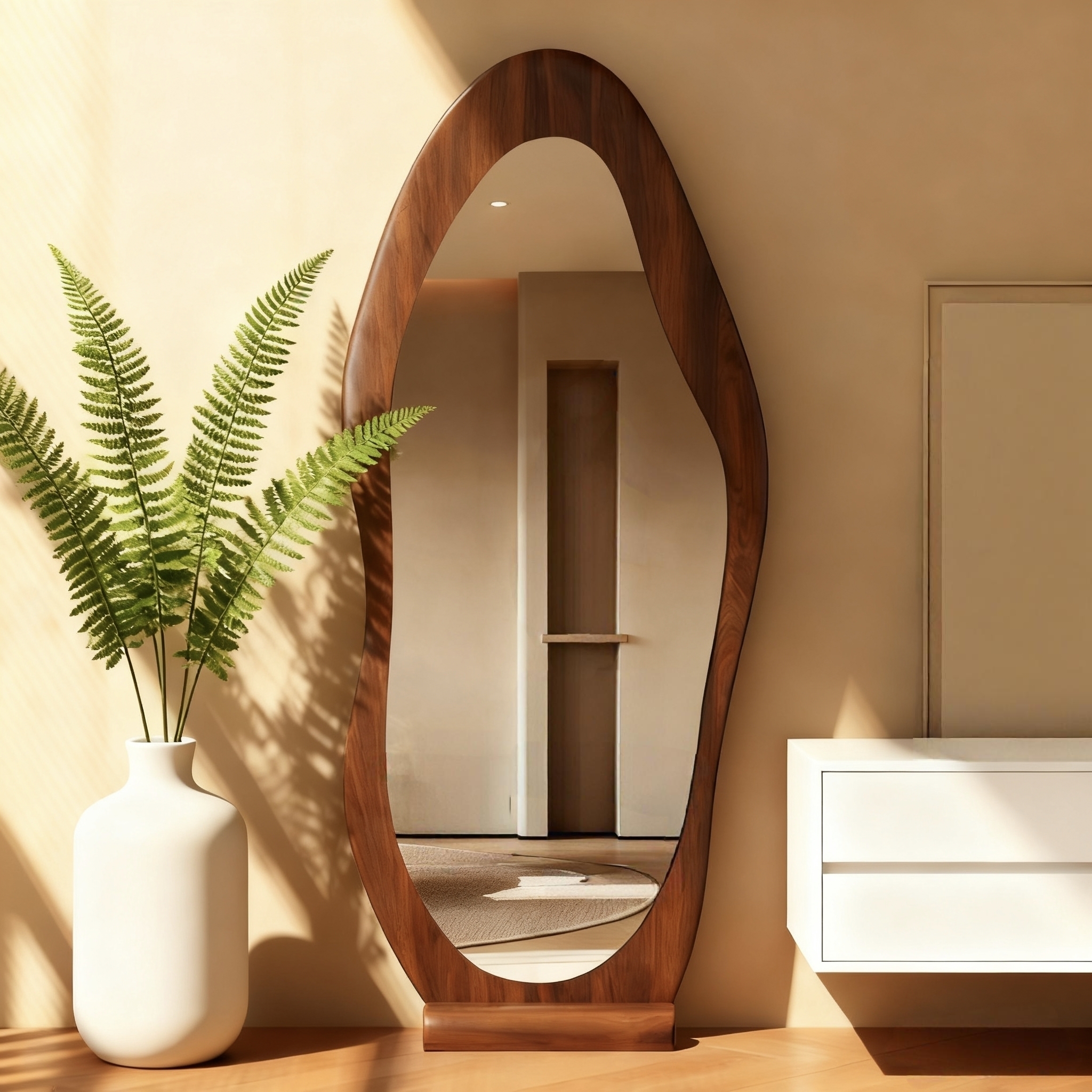 Modern Full Length Floor Mirro - Flooring Home Decor 评论和价格