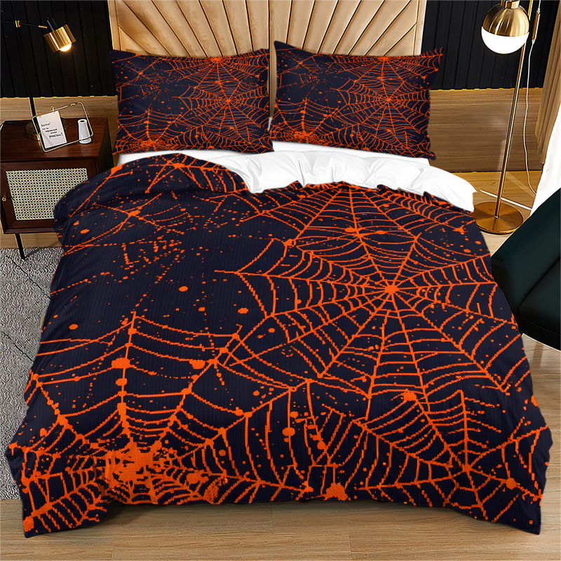 Halloween Orange Spider Web Pr - Home Decor Orange 评论和价格