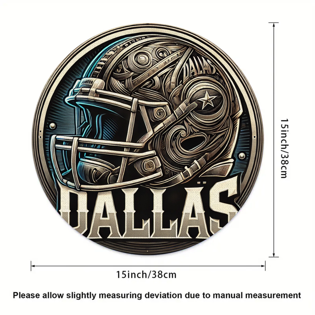 4PCS Dallas team round placema - Home Decor Dallas 评论和价格