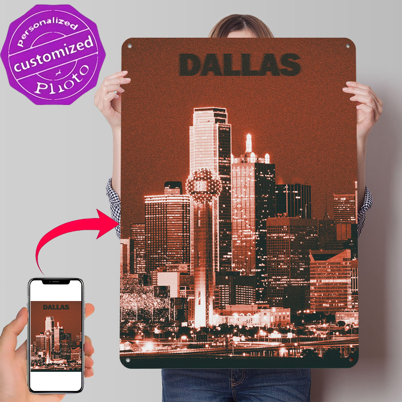 Dallas Skyline Tinplate Poster - Home Decor Dallas 评论和价格