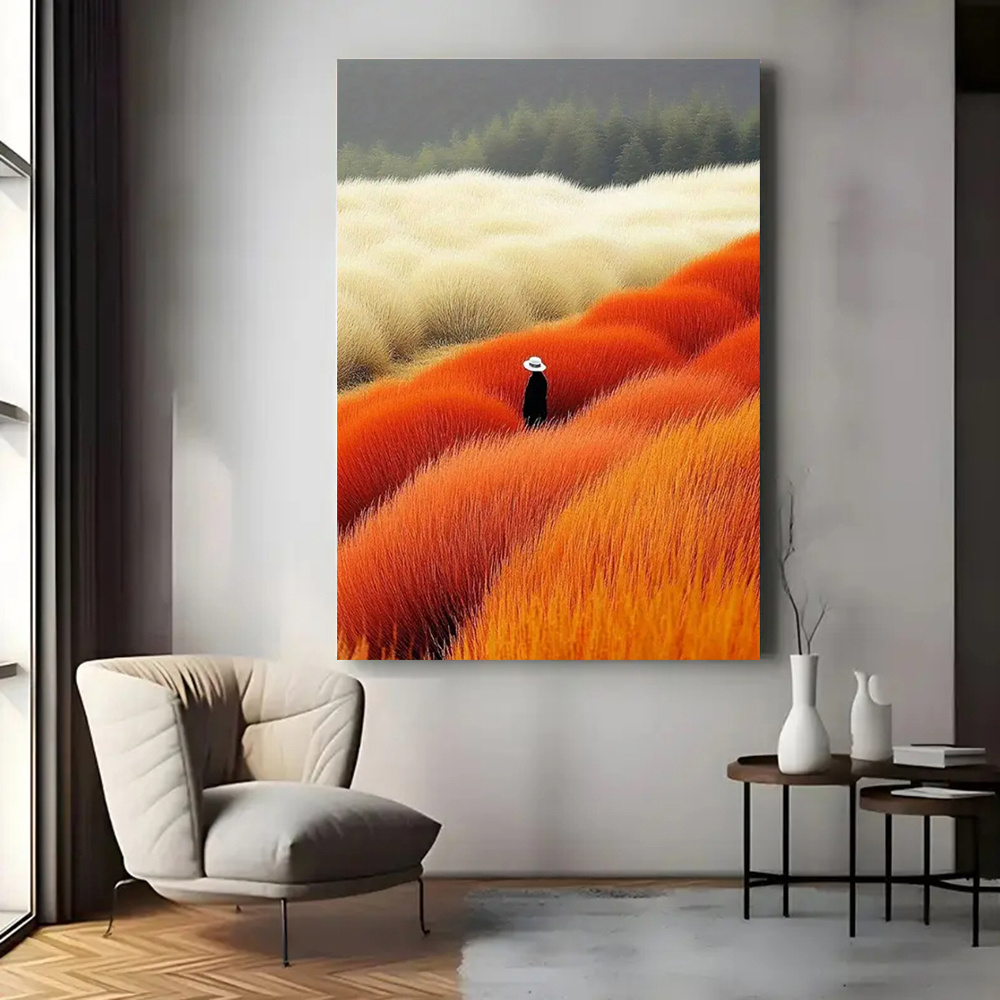 Modern Abstract Landscape Post - Home Decor Orange 评论和价格