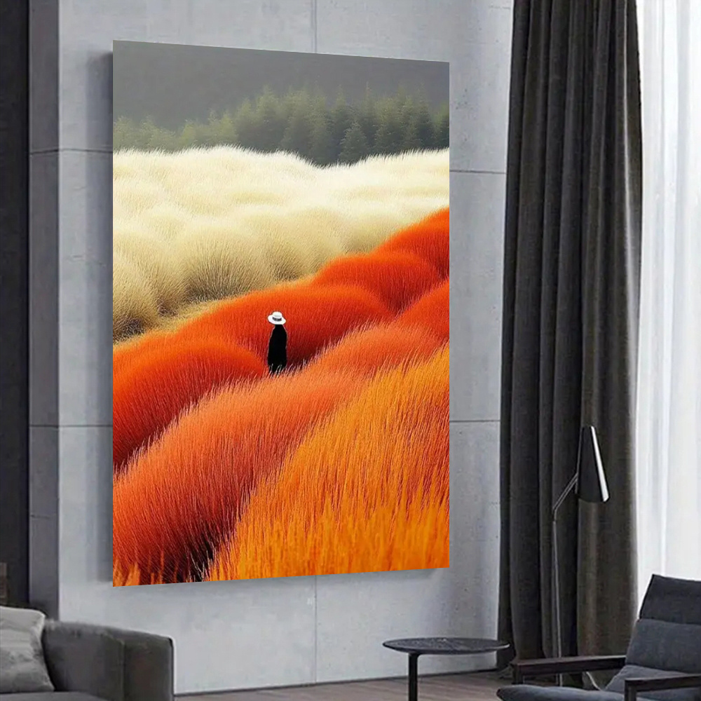 Modern Abstract Landscape Post - Home Decor Orange 评论和价格