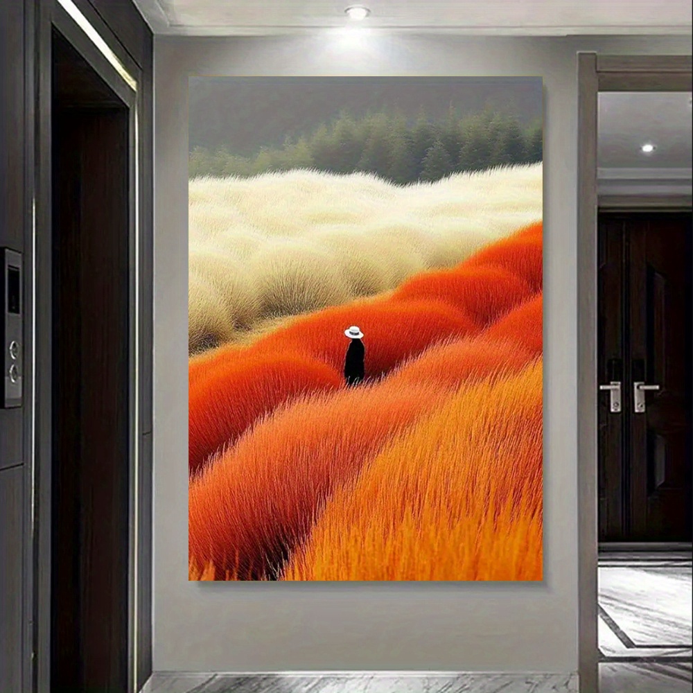 Modern Abstract Landscape Post - Home Decor Orange 评论和价格