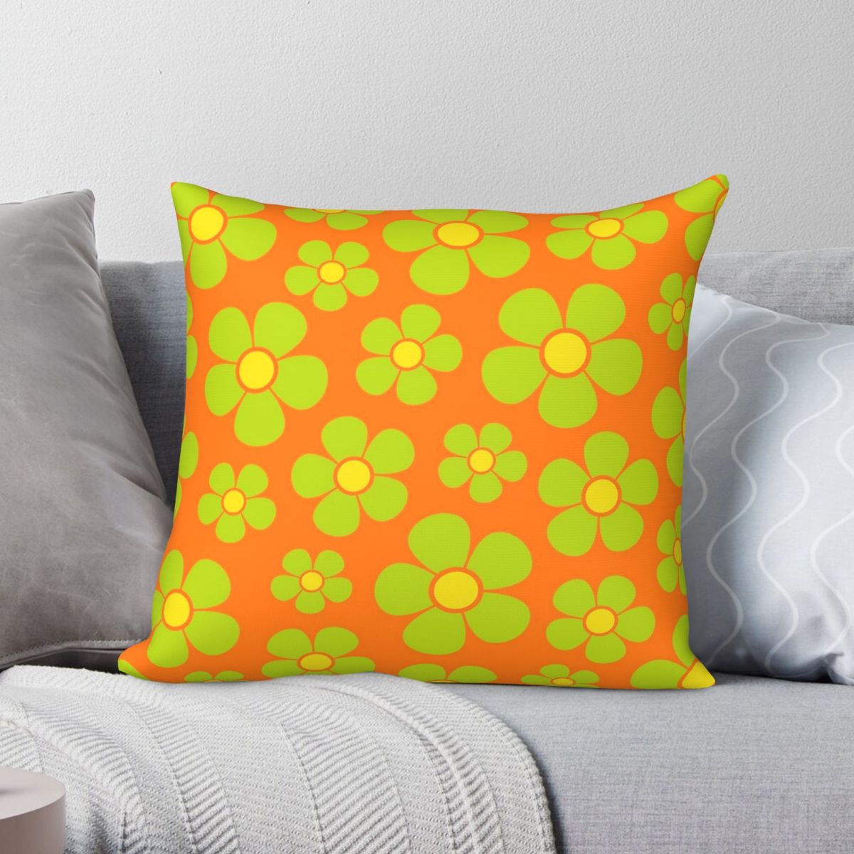 Retro 1960s Mid Mod Floral Squ - Home Decor Mod 评论和价格
