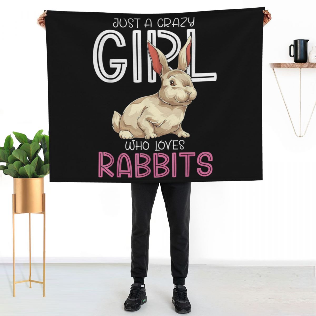 Animal Lover Women Bunny Just  - Home Decor Png 评论和价格