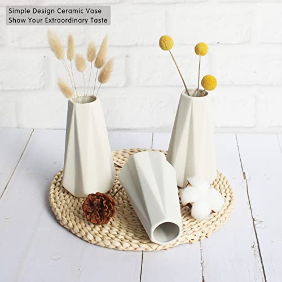 Modern White Vase for Flowers  - Home Decor Mod 评论和价格