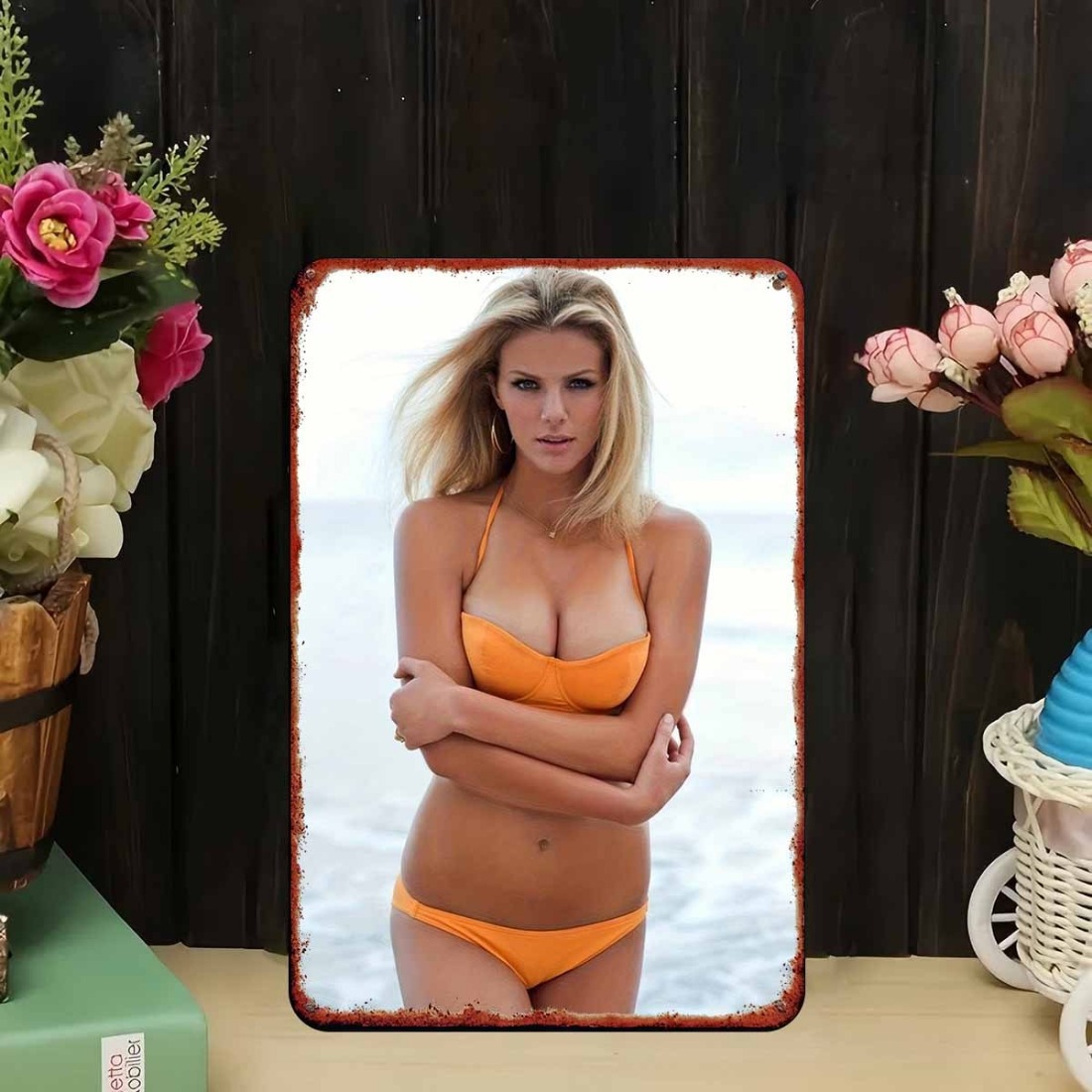 Vintage Orange Bikini Beach Gi - Home Decor Orange 评论和价格