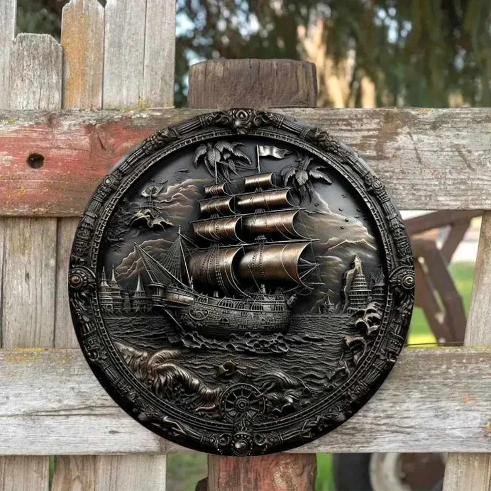 3D Pirate Ship Metal Wall Art: - Home Decor Shop 评论和价格