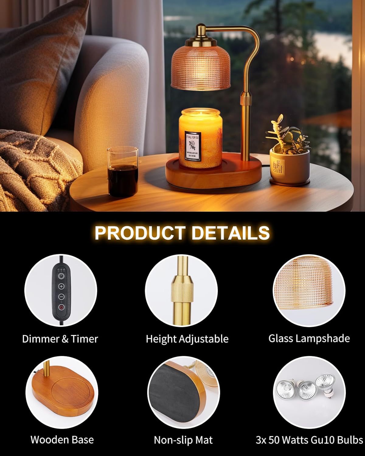 Candle Warmer Lamp With Timer  - Home Decor Product 评论和价格
