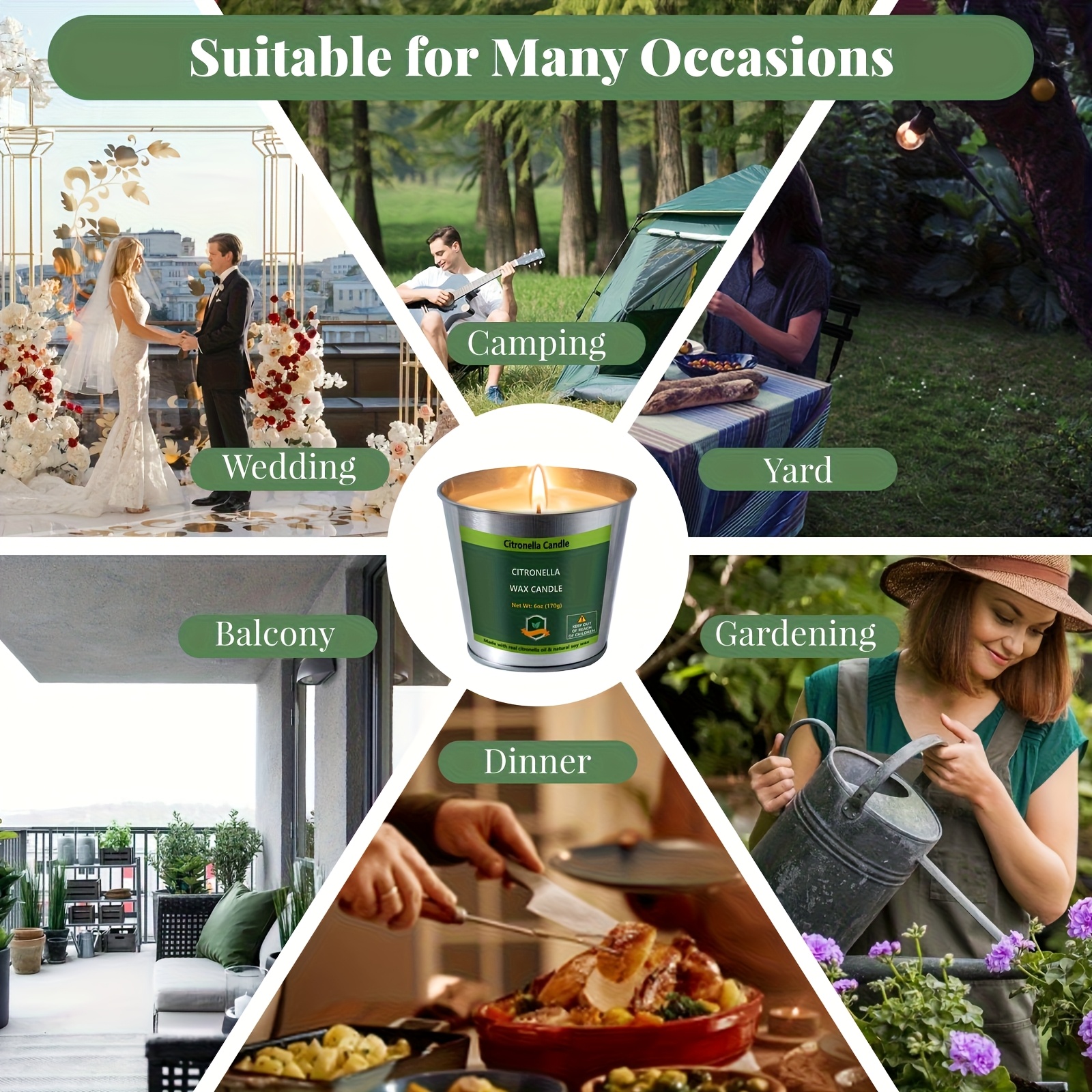 4pcs Citronella Candles Outdoo - Home Decor Product 评论和价格