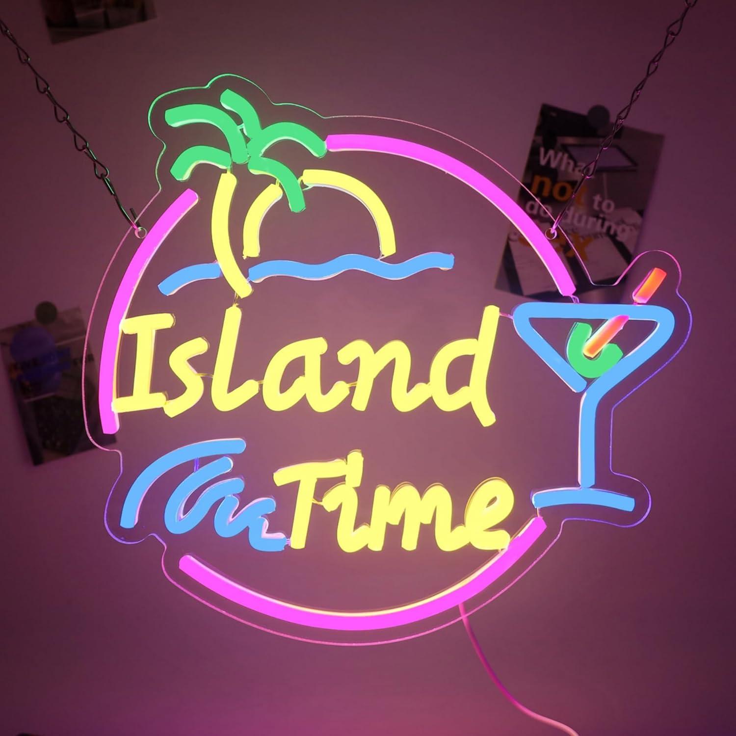 Island Time Neon Sign LED Ligh - Home Decor Shop 评论和价格