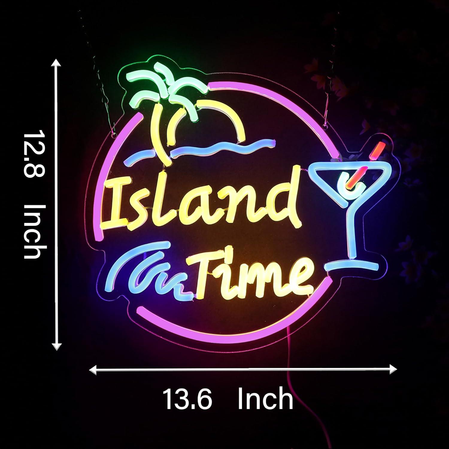 Island Time Neon Sign LED Ligh - Home Decor Shop 评论和价格