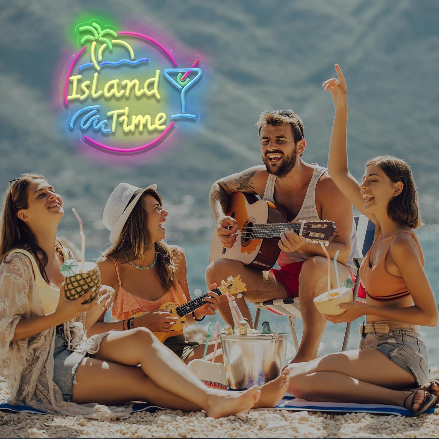 Island Time Neon Sign LED Ligh - Home Decor Shop 评论和价格