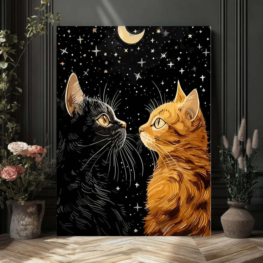 Vibrant Black Cat and Orange C - Home Decor Orange 评论和价格