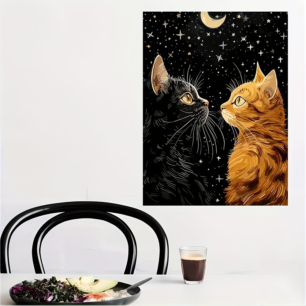 Vibrant Black Cat and Orange C - Home Decor Orange 评论和价格