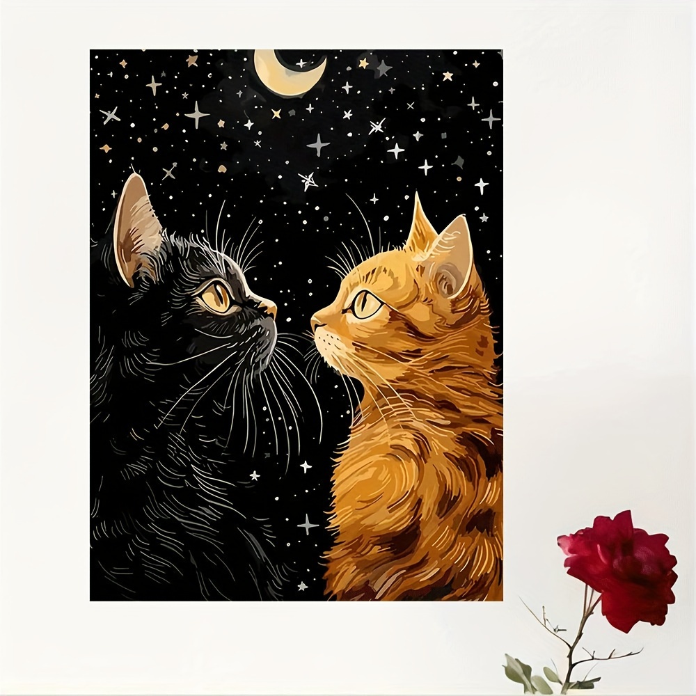 Vibrant Black Cat and Orange C - Home Decor Orange 评论和价格