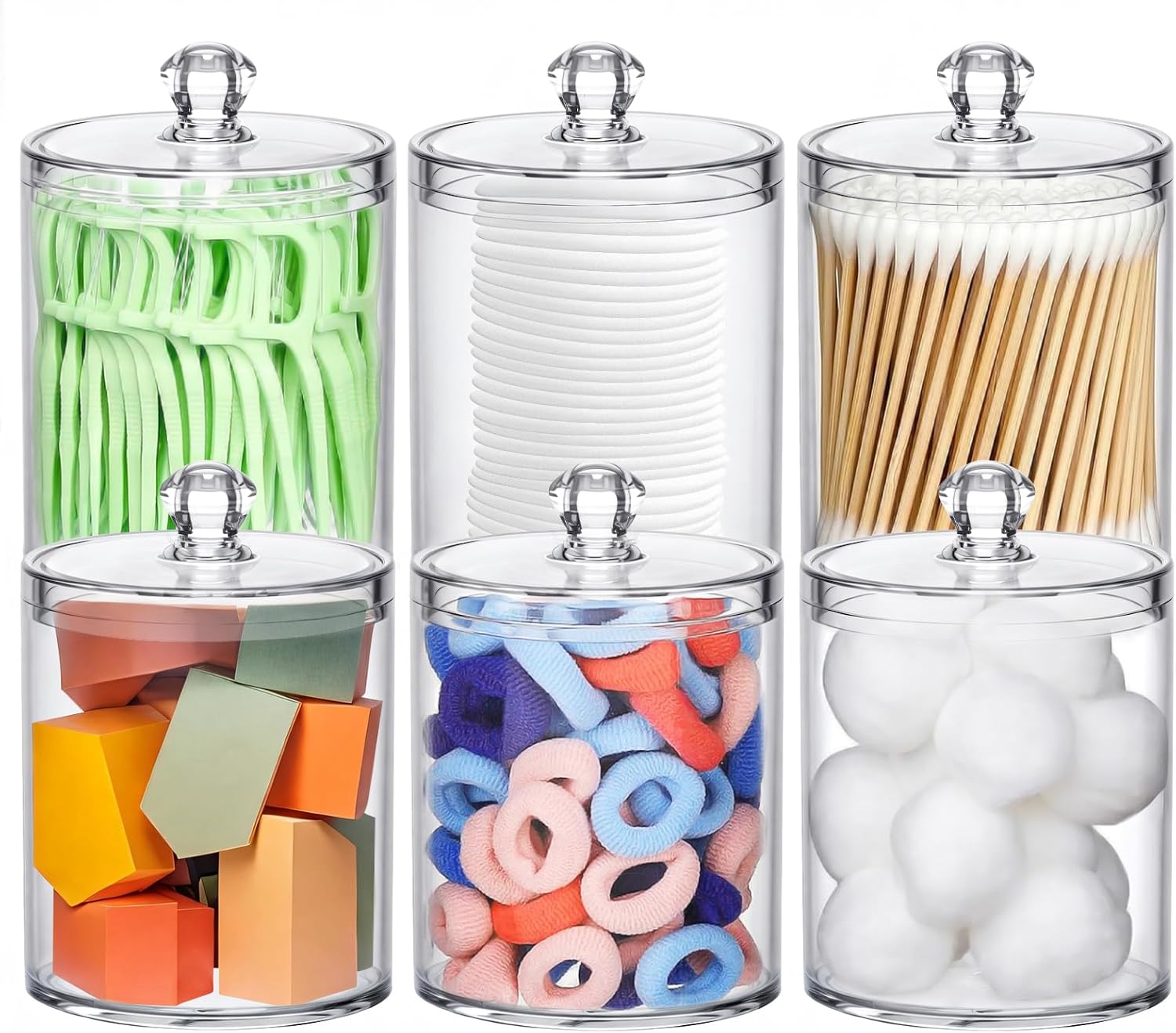 Acrylic Qtip Holder 6 Pack wit - Home Decor Product 评论和价格
