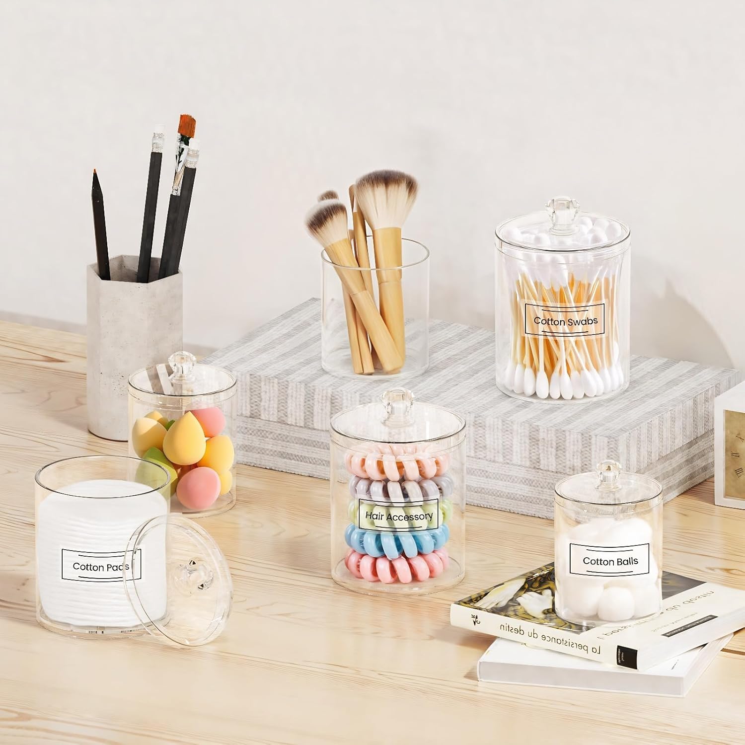 Acrylic Qtip Holder 6 Pack wit - Home Decor Product 评论和价格