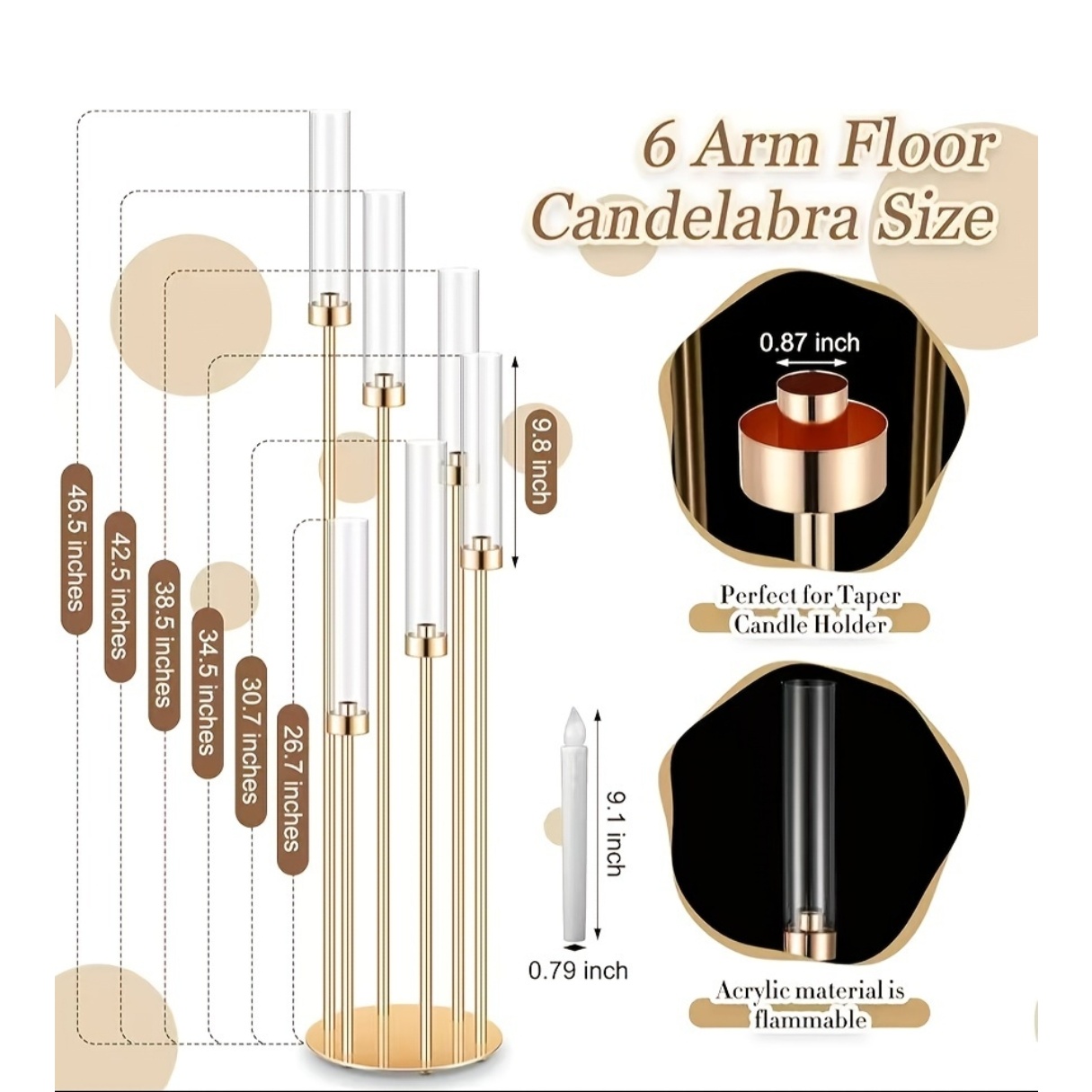 2 Sets Floor Candelabra 6 Arms - Flooring Home Decor 评论和价格