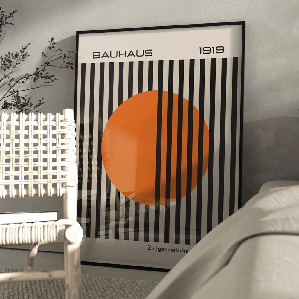 Modern Bauhaus 1919 Bright Ora - Home Decor Orange 评论和价格