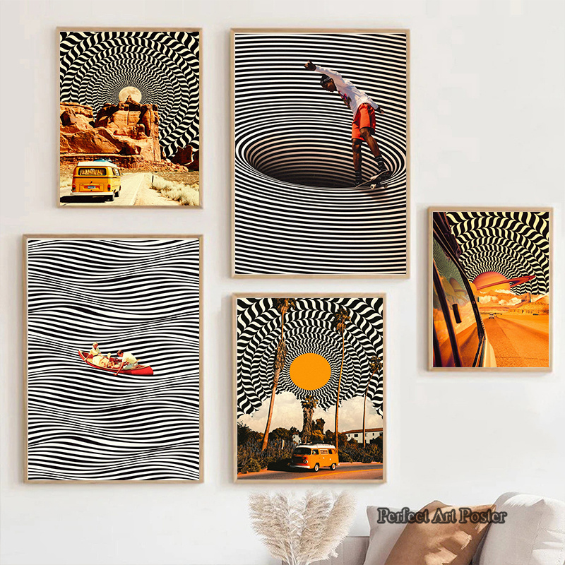 Optical Art Posters and Prints - Home Decor Orange 评论和价格