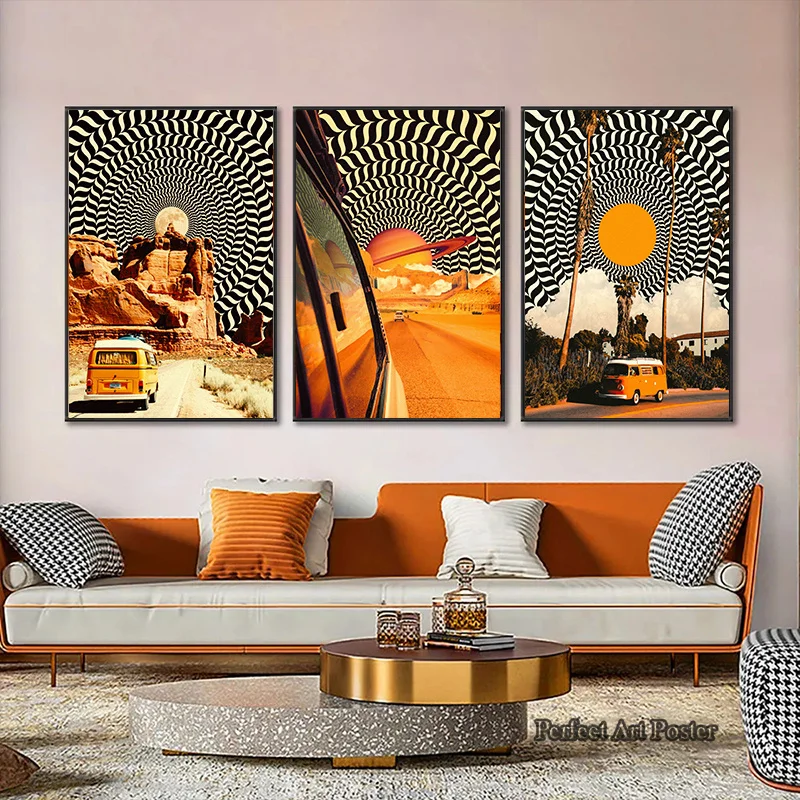 Optical Art Posters and Prints - Home Decor Orange 评论和价格