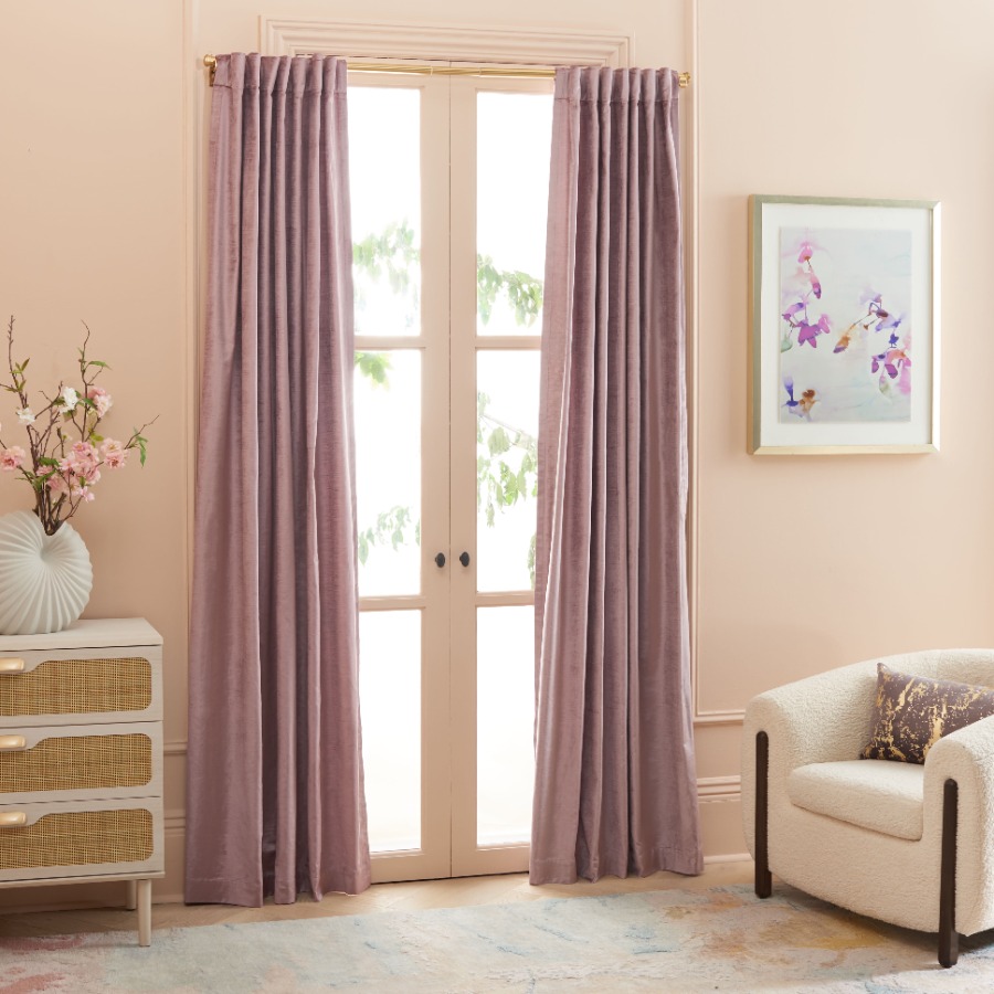 Rosedale Glam Light Pink Solid - Blackout Curtains 评论和价格