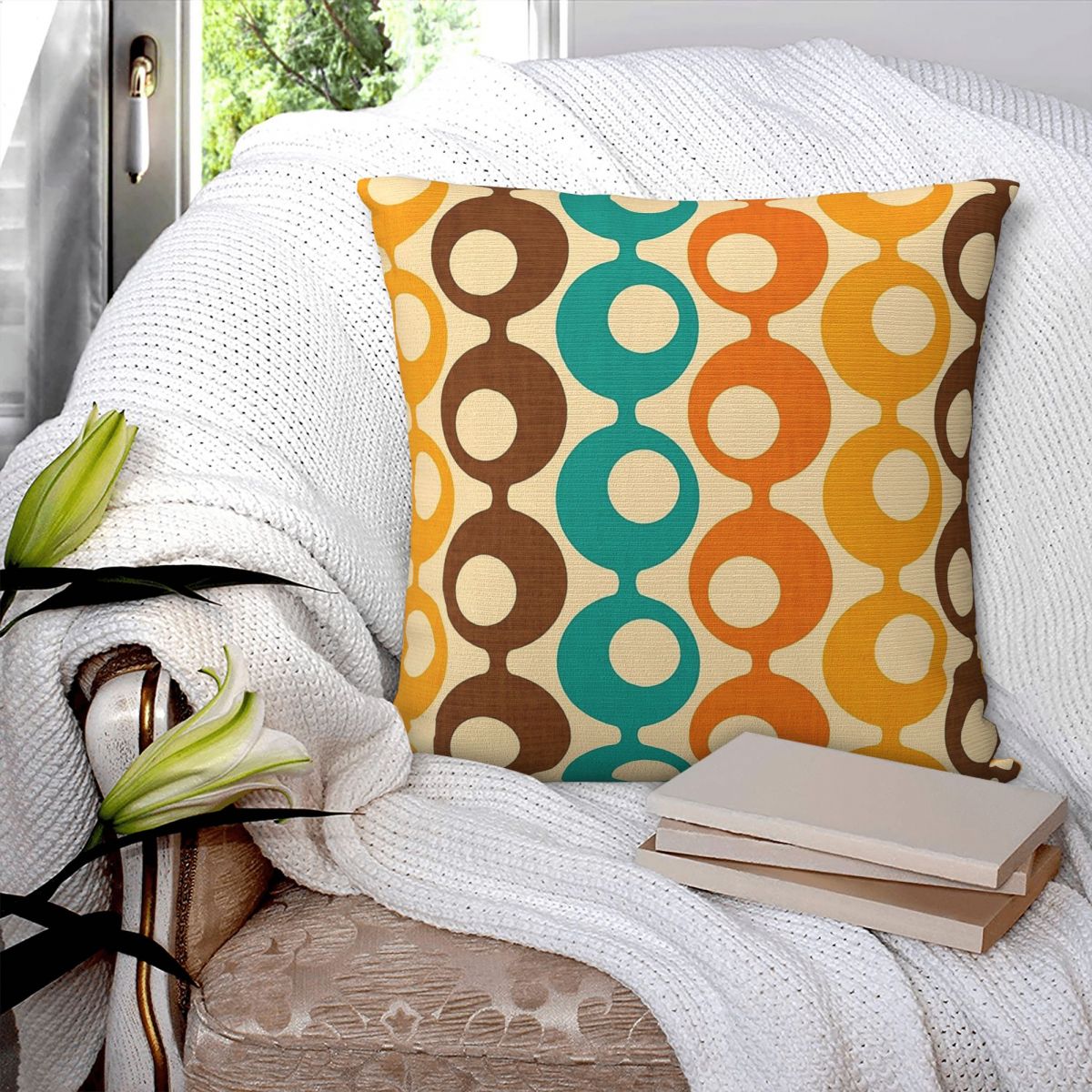 Mid-Century Mod Circles Square - Home Decor Mod 评论和价格