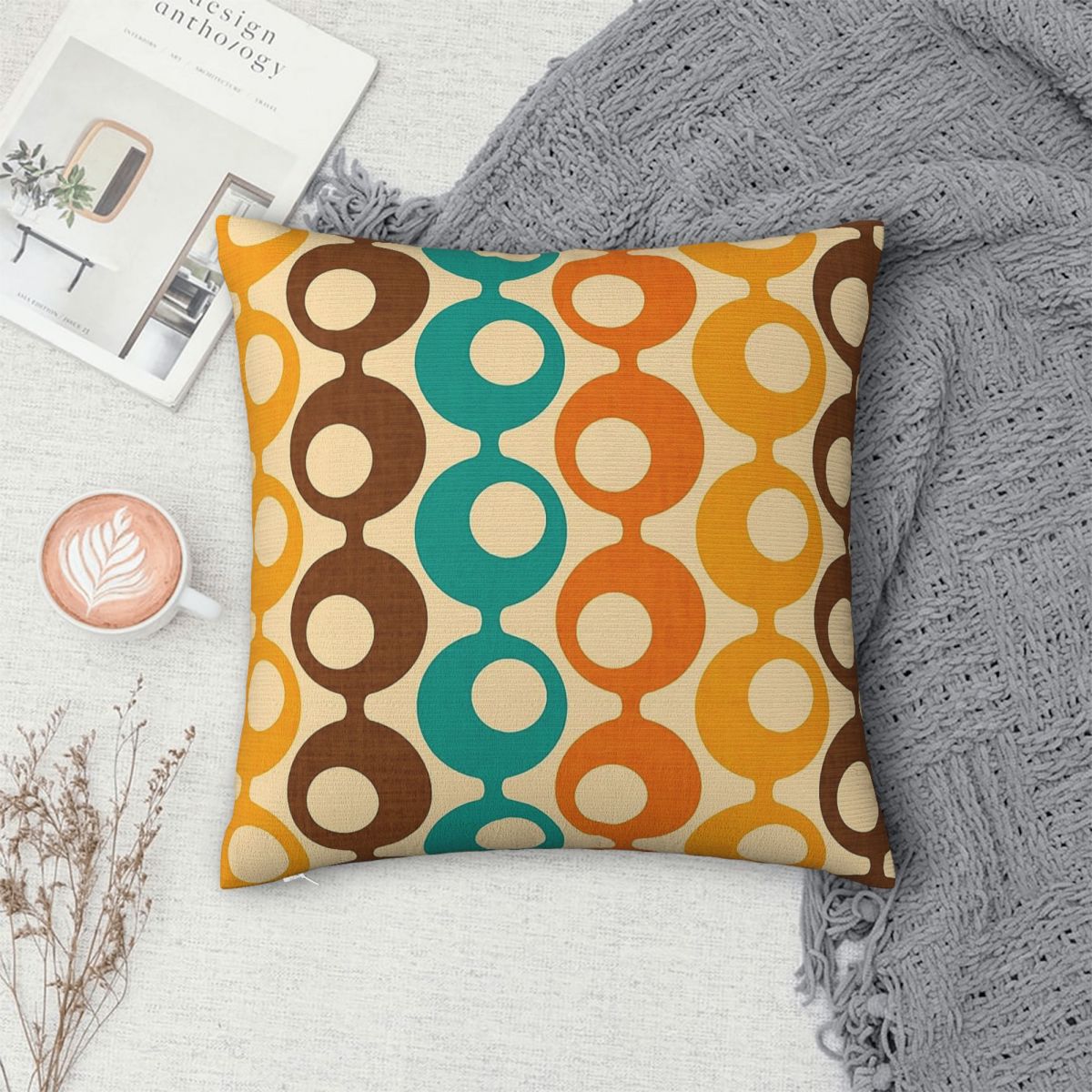 Mid-Century Mod Circles Square - Home Decor Mod 评论和价格
