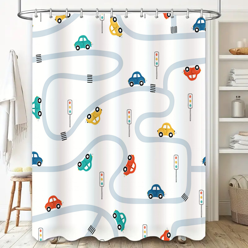 Whimsical Cartoon Car Shower C - Home Decor Mod 评论和价格