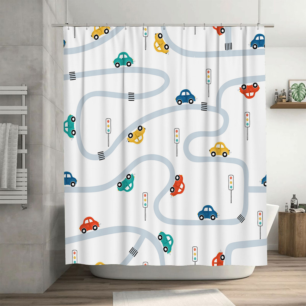 Whimsical Cartoon Car Shower C - Home Decor Mod 评论和价格