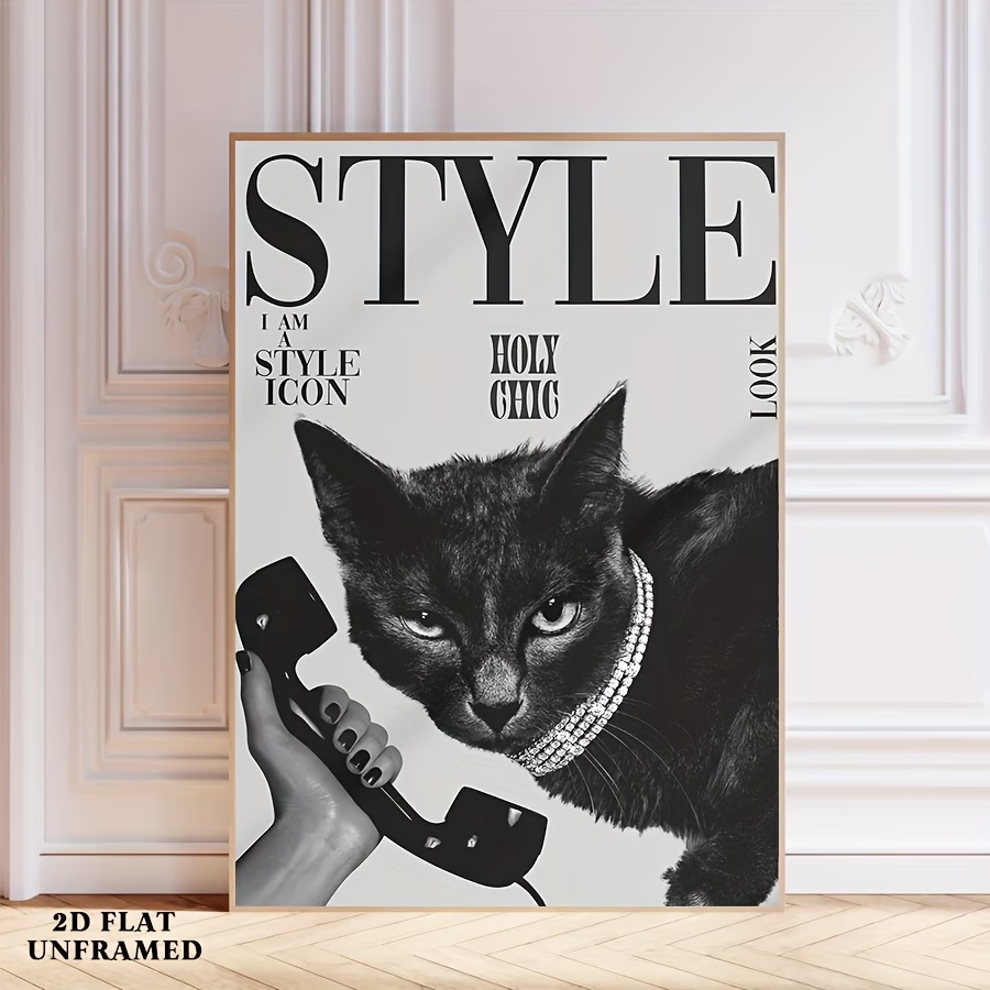 Retro Black Cat Making And Rec - Home Decor Wall Pictures 评论和价格
