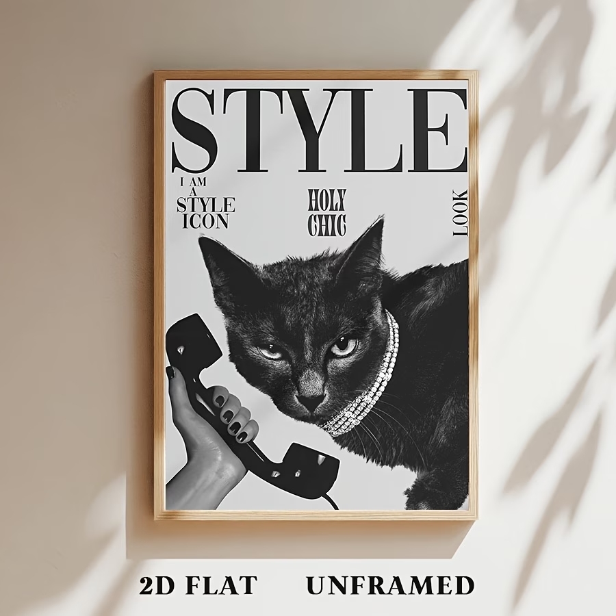 Retro Black Cat Making And Rec - Home Decor Wall Pictures 评论和价格