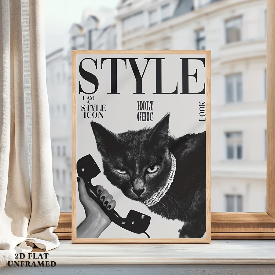 Retro Black Cat Making And Rec - Home Decor Wall Pictures 评论和价格