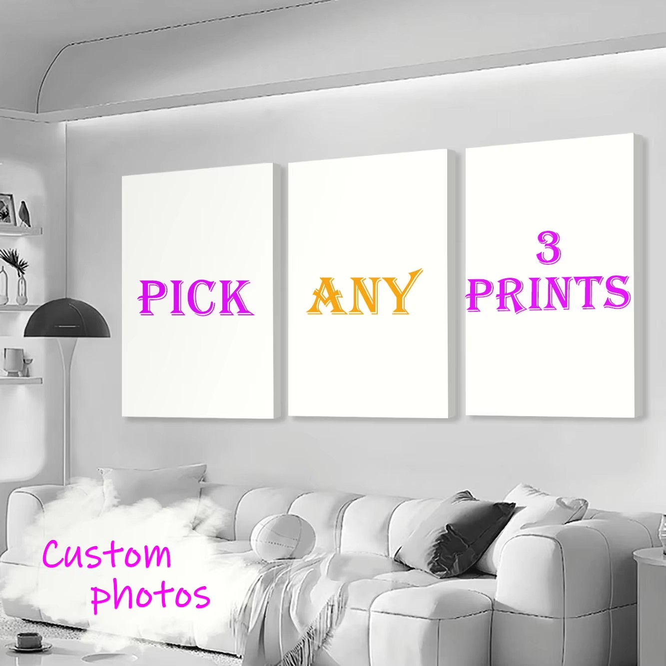 3pcs/set Custom Canvas Print P - Home Decor Wall Pictures 评论和价格