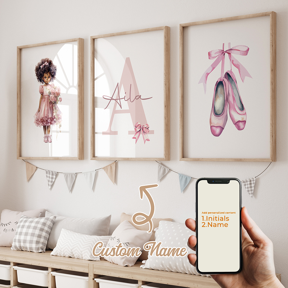 3pcs Personalized Custom Name  - Home Decor Wall Pictures 评论和价格