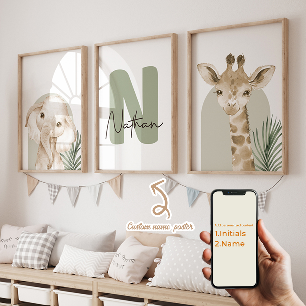 3pcs Personalized Custom Name  - Home Decor Wall Pictures 评论和价格