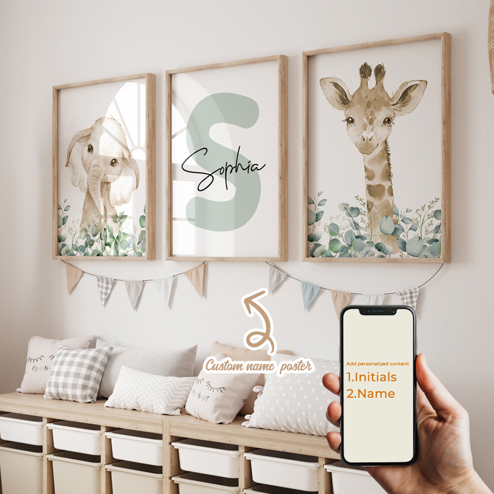 3pcs Personalized Custom Name  - Home Decor Wall Pictures 评论和价格